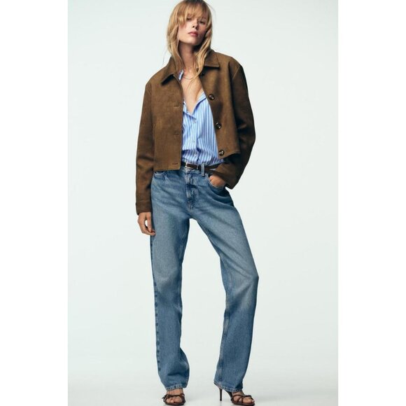 ZARA FAUX SUEDE JACKET - Picture 2 of 7